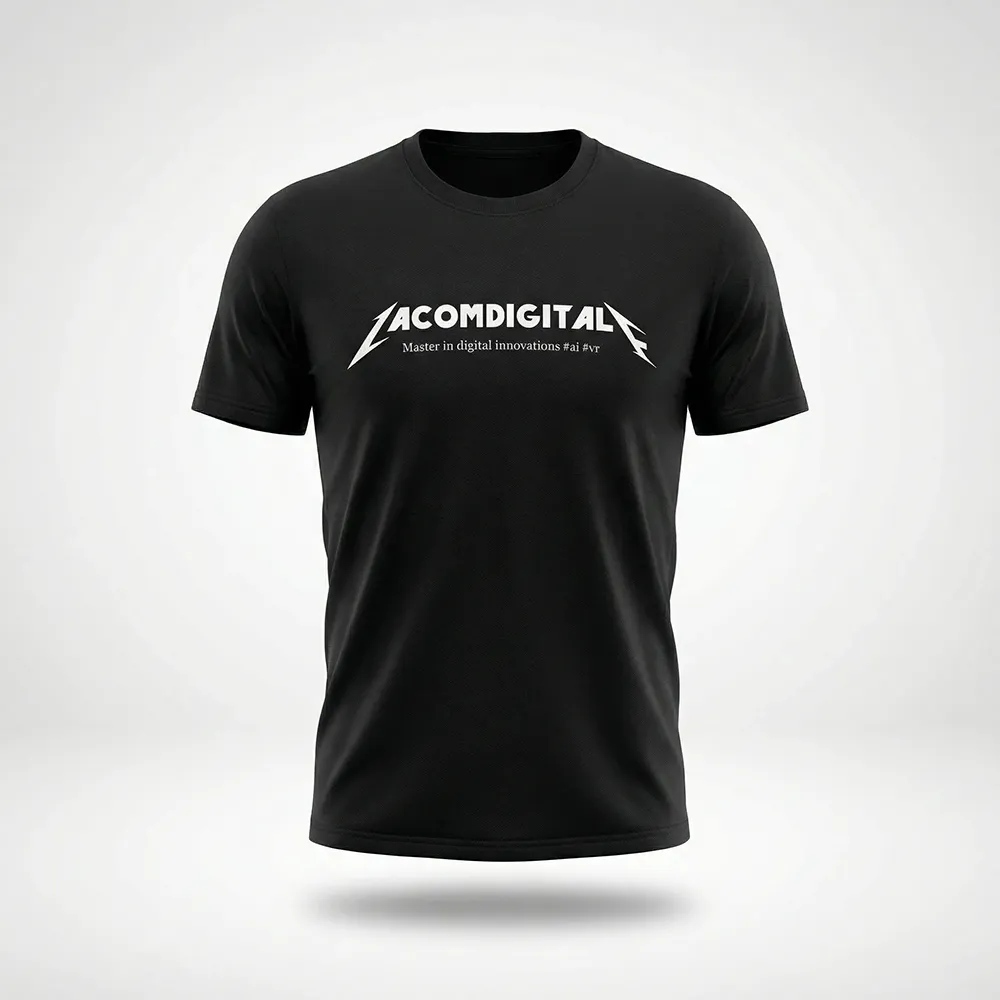 Photoshoot IA t-shirt noir packshot logo